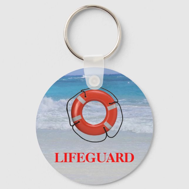 ORANGE LIFESAVER PÅ BEACH NYCKELRING (Framsida)