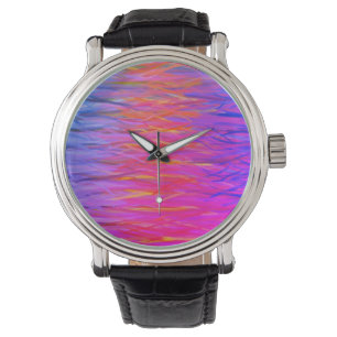Orange Lila Blue Abstrakt Painting Armbandsur