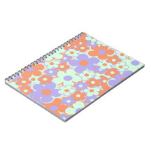 Orange Lila Blue Retro Y2K 70 s Flower Mönster