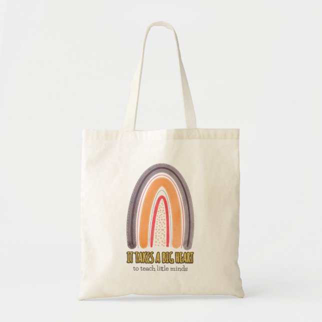 Orange Lila Boho Rainbow Teacher-uppskattning Tygkasse (Framsidan)