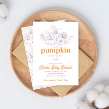 Orange Lila Burlap Little Pumpkin Baby Shower