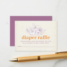 Orange Lila Burlap Little Pumpkin Diaper Raffle