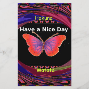 Orange Lila Butterfly har en fin utskrift Brevpapper