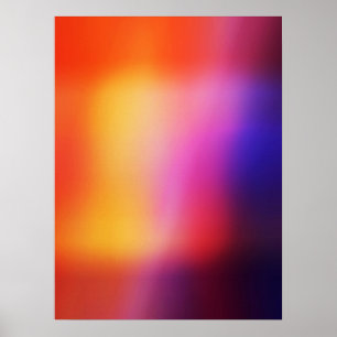 Orange Lila Gult & Rosa Abstrakt glöd nummer 2 Poster