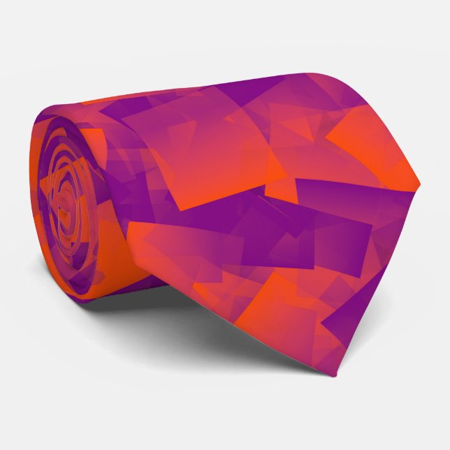 Orange Lila Kubism Abstrakt Mönster Slips (Rullad)