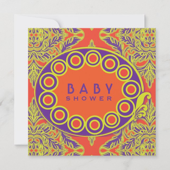 Orange, Lila och kalk av slaktkroppsskada Inbjudningar (Framsida)