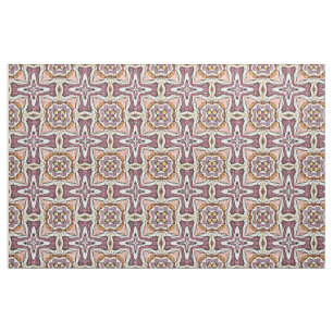 Orange Lila Retro Chic Nouveau Deco Mönster Tyg