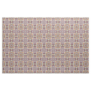 Orange Lila Retro Chic Nouveau Deco Mönster Tyg