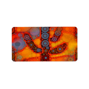 Orange Lila Southwest Saguaro Cactus Mosaic Adressetikett