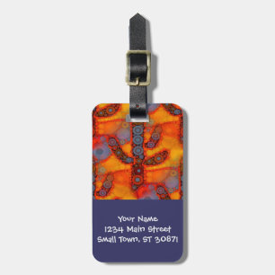 Orange Lila Southwest Saguaro Cactus Mosaic Bagagebricka