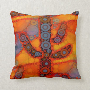Orange Lila Southwest Saguaro Cactus Mosaic Kudde