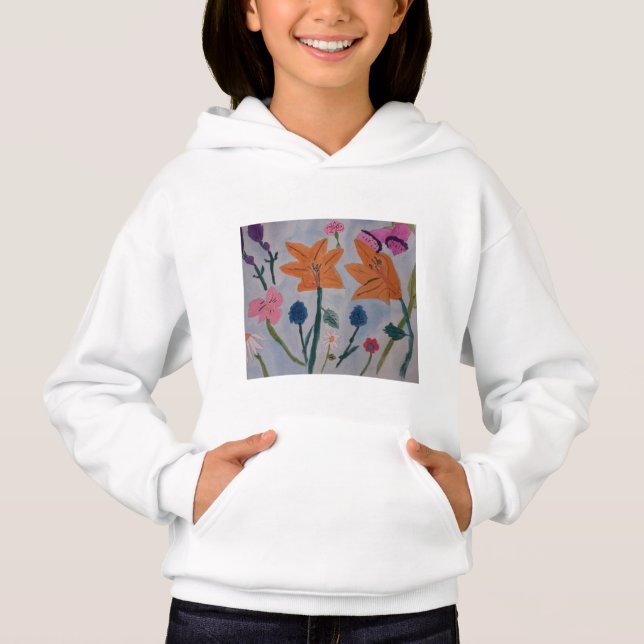 Orange Lilies Hoodies T Shirt (Framsida)
