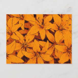 Orange Lilies vykort