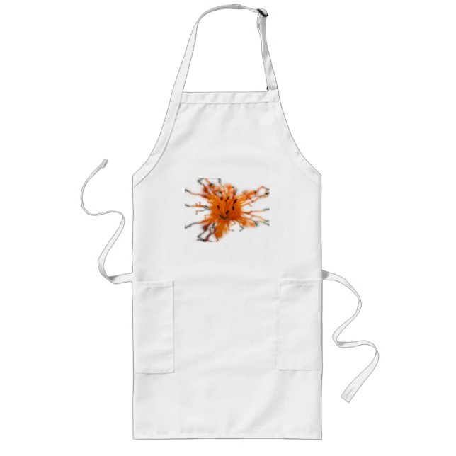 Orange liljaförkläde långt förkläde (Framsidan)