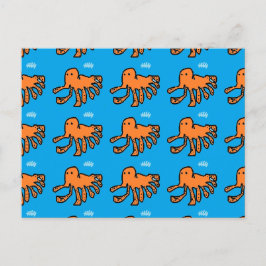 Orange lille Octopus by Master C..M.F.B Vykort