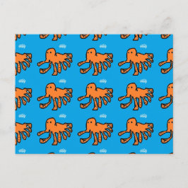 Orange lille Octopus by Master C..M.F.B Vykort