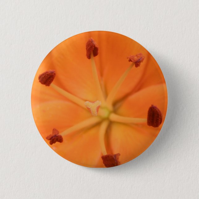 Orange Lily Blommigt Button Knapp (Framsida)