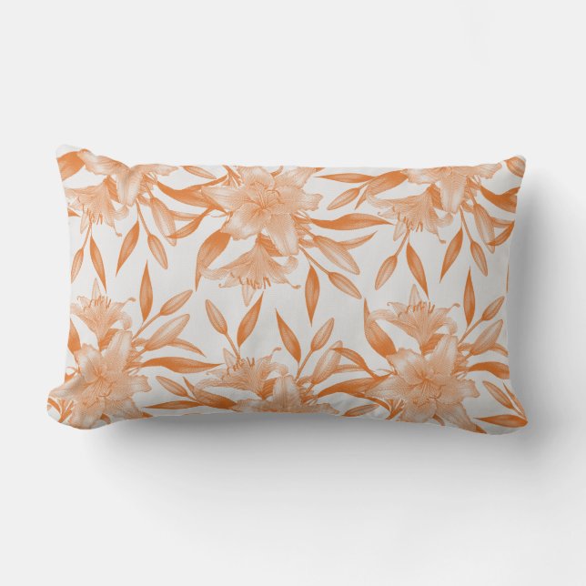ORANGE LILY BLOMMIGT MEDDELANDE DEKORATIV KUDDE (Framsida)