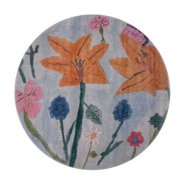Orange Lily Chopping Board (Framsidan)