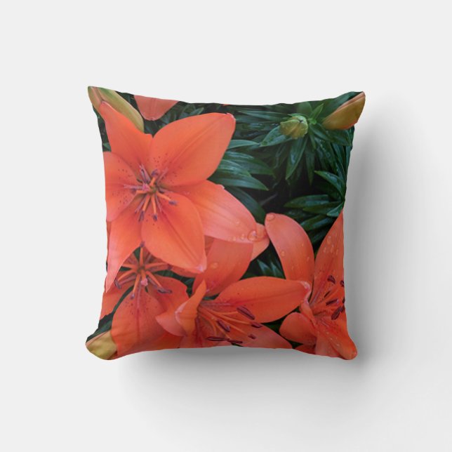 Orange Lily Dekorativ kudde (Framsida)