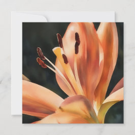 Orange Lily Flower Art-platta anteckningskort
