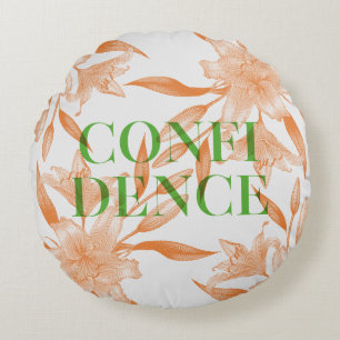 Orange Lily Flower Betydelse Round Pillow Rund Kudde