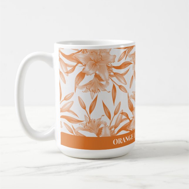 ORANGE LILY FLOWER MEANING MUGG (Vänster)