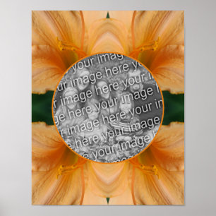 Orange Lily Flower Ram Skapar ditt eget foto Poster