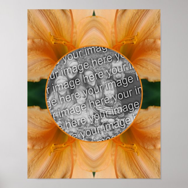Orange Lily Flower Ram Skapar ditt eget foto Poster (Framsidan)