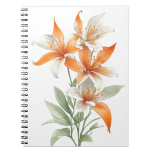 Orange Lily Flowers Anteckningsbok