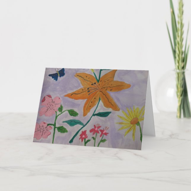 Orange Lily Greeting Card Kort (Framsida)