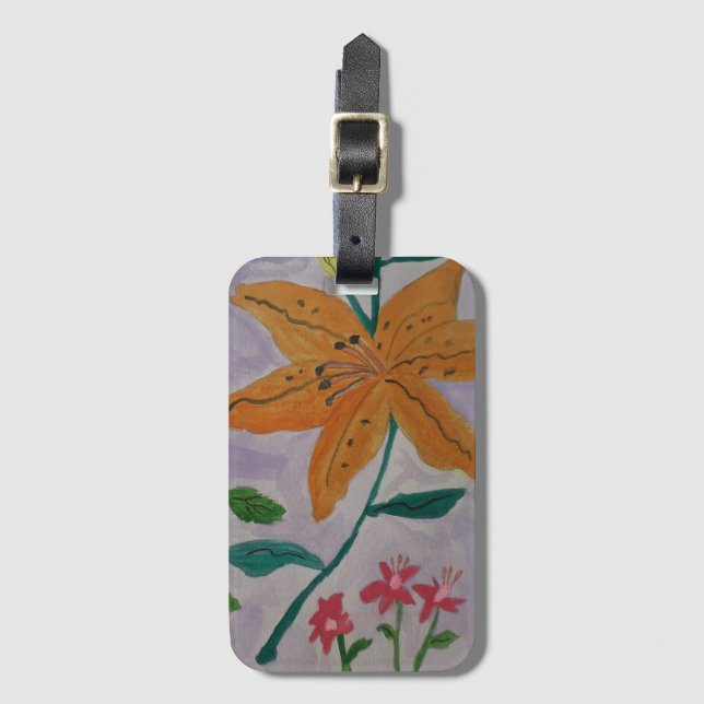 Orange Lily Luggage Tag Bagagebricka (Framsida vertikal)