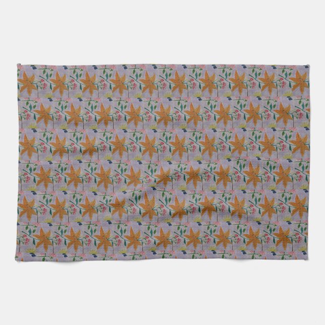 Orange Lily Tea Towel Kökshandduk (Horisontell)