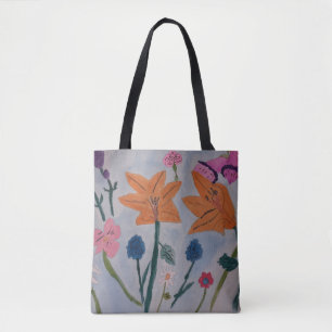 Orange Lily Tote Bag Tygkasse