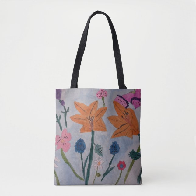 Orange Lily Tote Bag Tygkasse (Framsida)