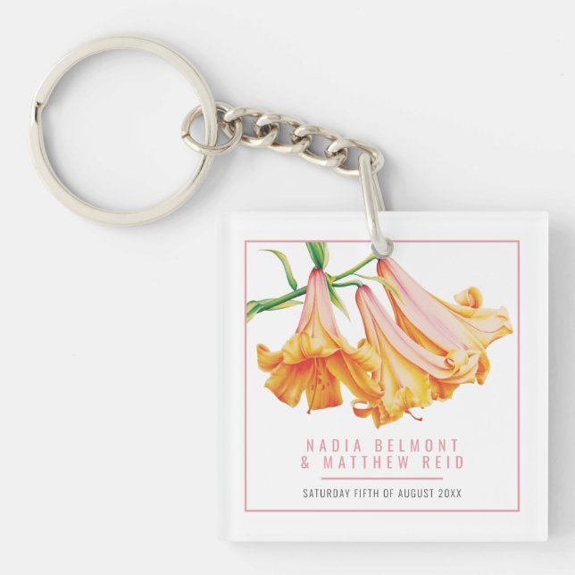 Orange Lily Wedding personalized guest keepsake (Framsidan)