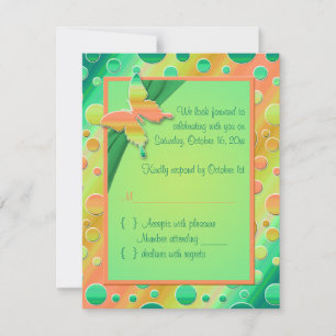 Orange, Lime Green Polka Dot-OSA kort