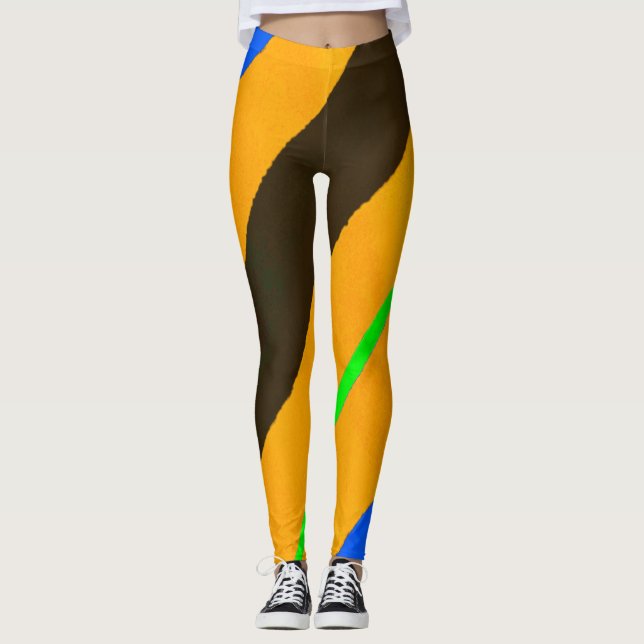 Orange linjer leggings (Framsida)