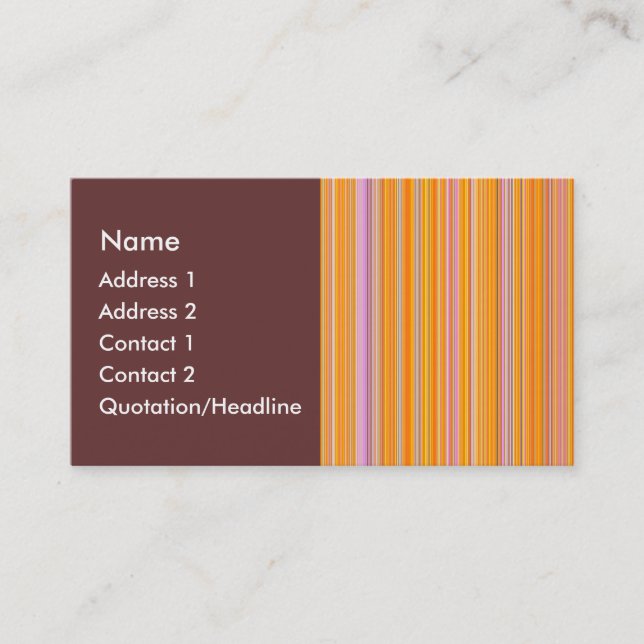 Orange Linjer Visitkort (Framsida)