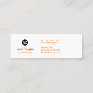 Orange - liten logotyp för företag - enkel modern mini visitkort