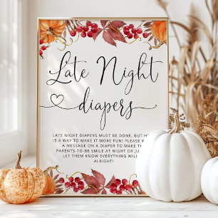 Orange, liten pumpa Sent night Diaper-match Poster