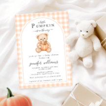 Orange Liten Pumpa Teddybjörn Baby Shower