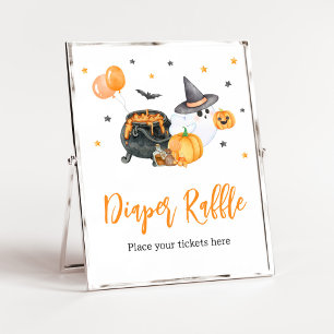 Orange Little Boo Ghost Baby Shower Raffle Poster