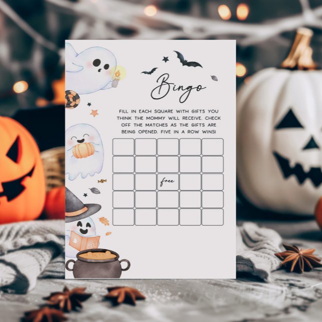 Orange Little Boo Halloween Baby Shower Bingo Game (Orange Little Boo Baby Shower Bingo Game)