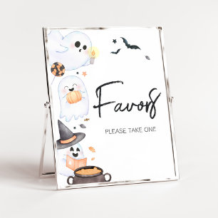 Orange Little Boo Halloween Baby Shower-favoriter Poster