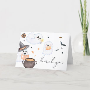 Orange Little Boo Halloween Baby Shower Tack Kort