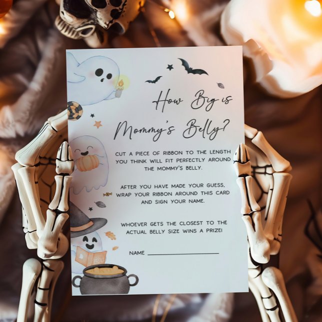 Orange Little Boo Hur stor är Mamma Belly Game (Orange Little Boo Baby Shower How Big is Mommy's Belly Game)