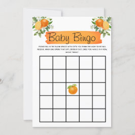Orange Little Cutie Baby Shower Bingo Inbjudningar