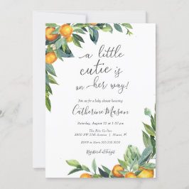 Orange Little Cutie Baby Shower-inbjudan Inbjudningar
