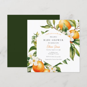 Orange Little Cutie Baby Shower-inbjudan Inbjudningar